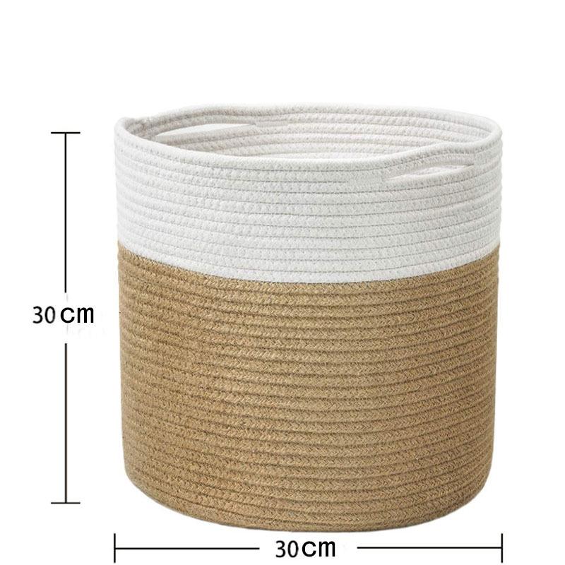 Woven Cotton Rope Basket for Flowers - Modern Indoor Flower Pot and Storage Solution
