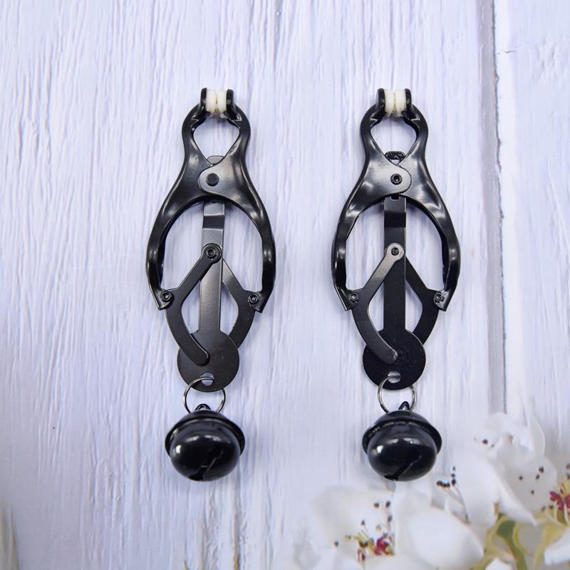 Sensual Bell Pendant Nipple Clamps for SM Training, Breast Massage, and Clitoral Play.