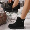 Fashion Faux Suede Zip Decor Work Boots Women Winter Warm Thicken Plush Thick Sole Snow Boots Comfort Non Slip Platform Casual Shoes