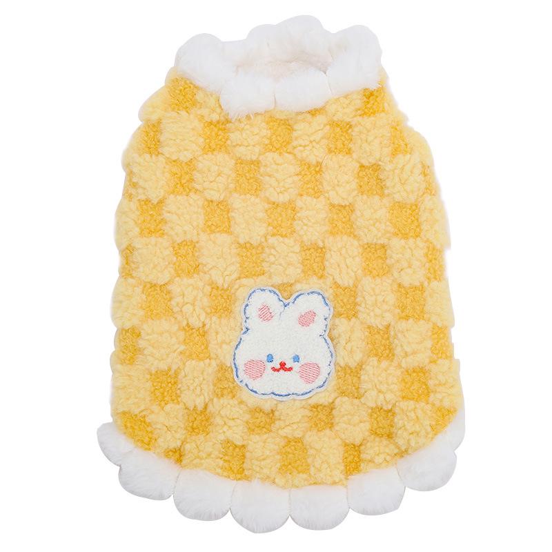 Karierte Plüsch Haustierweste für Katzen & kleine Hunde - Warme Herbst-/Winter-Outdoor-Bekleidung