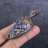 Abalone Shell Handmade Copper Wire Wrap Jewelry Pendant 3.15" I8r14