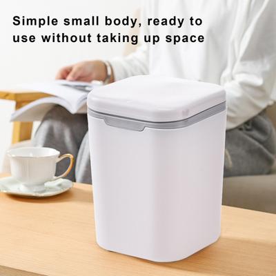 Modern Mini Trash Can Desktop Rubbish Bin with Flip Lid Large Capacity Detachable Non-Slip Waste Basket Garbage Container