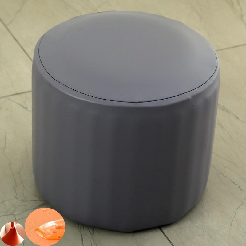 

PU Waterproof All Inclusive Cylindrical Ottoman Cover Elastic Footstool 360 Degree Protector Ottoman Cover for Living Room
