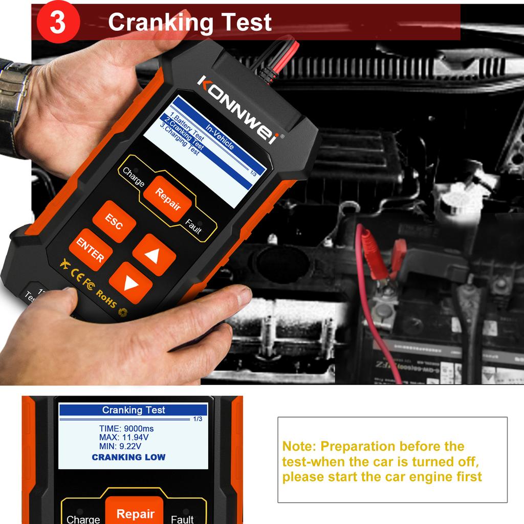 Konnwei KW520 Car Battery Tester