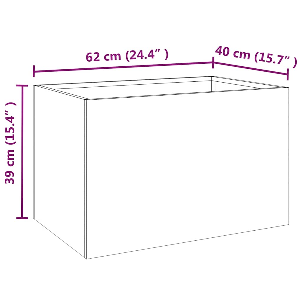 Planter 62x40x39 Cm Corten Steel
