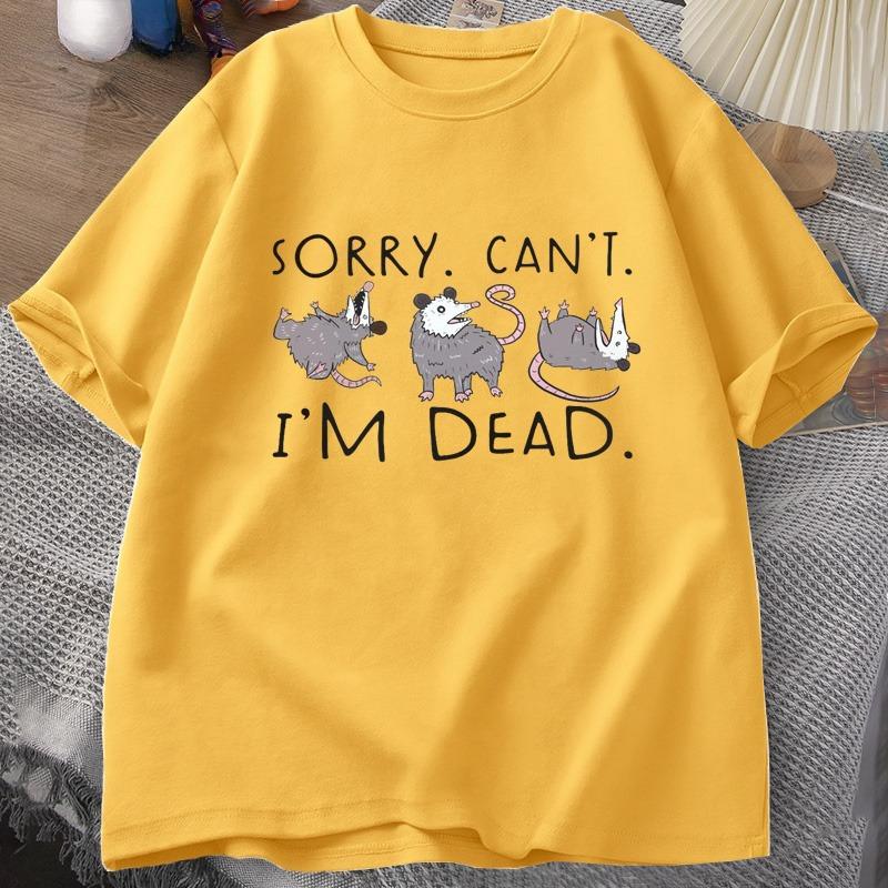 Posem T-shirt Suitable for Opossum Lover Fun Pattern Tshirt Anxiety Attack Unisex Cotton Short Sleeve Pattern T-shirt Street Wear