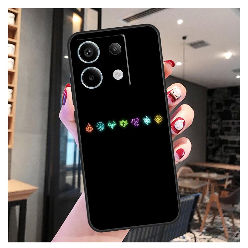 Genshin Impact Elements Case For Xiaomi Redmi Note 11 9 10 12 13 Pro Plus 12S 11S 10S 9S Redmi 12 10C 12C 13C Cover