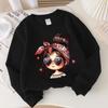 Kids Crewneck Long Sleeve Sweatshirt, Red Bandana Heart Fashion Glasses Print