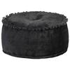Day and Night - Day and Night Round Anthracite Gray Velvet Pouf 40x20 Cm