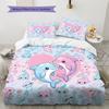 Pink Gradient Cartoon Pattern Bedding,Quilt Set Quilt Cover Pillowcase Home Birthday Gift (1 * Duvet Cover + 2 * Pillowcase, Without Core)