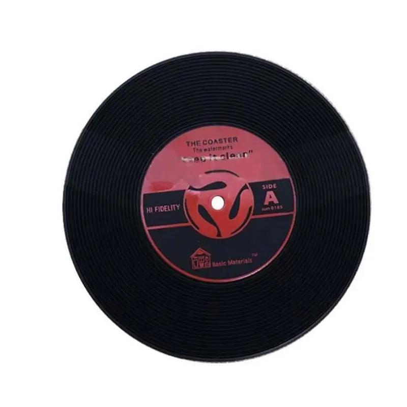 Record Coaster Table Cup Placemats Creative Environmental Plastic Vinyl Drink Coasters Heat-resistant Simple