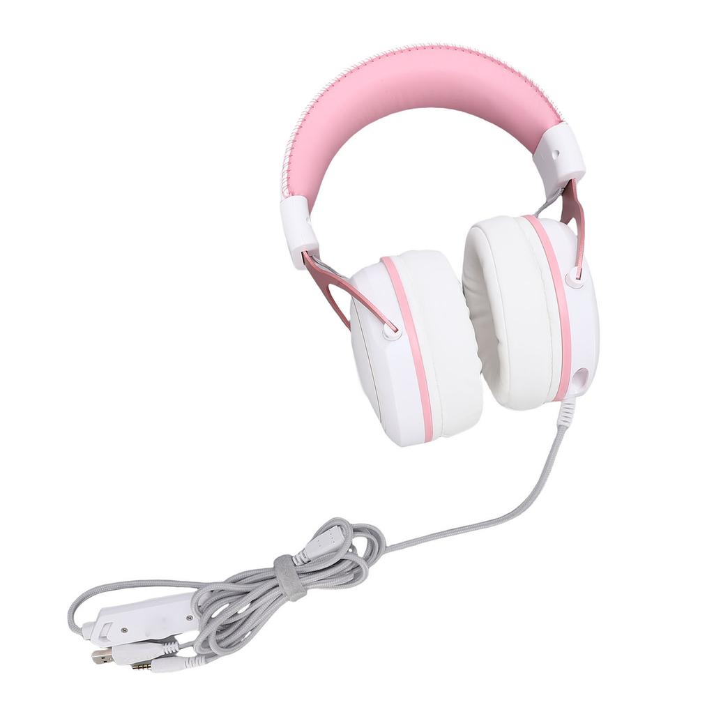 Gaming Headset Wired PC RGB Luminous Noise Reduction Over Ear Headphones with Mic