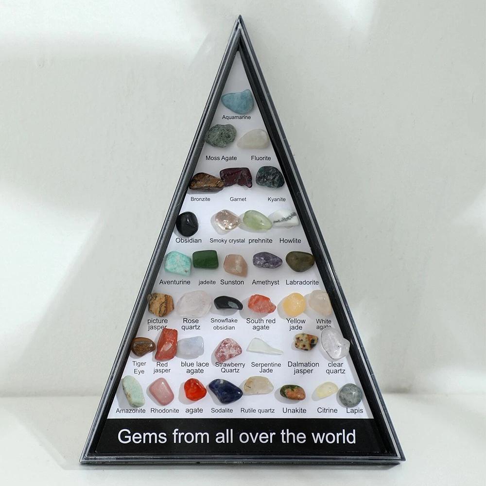 36 Stück Edelstein Quarz Kristall Chakra Heilsteine Und Kristalle Set Sechseck Rose Quarz Edelsteine Für Medikament Schlafzimmer Dekoration