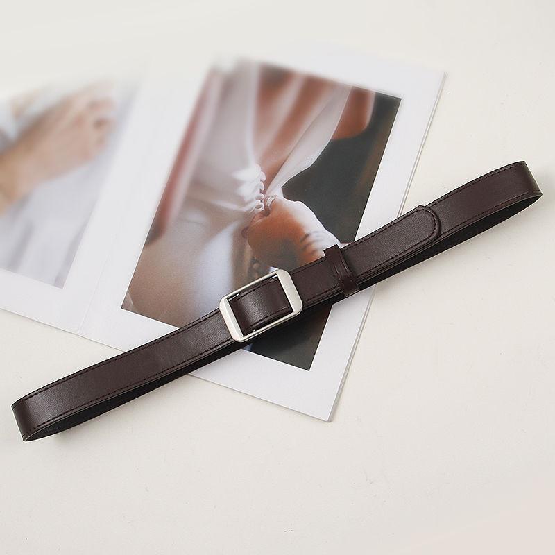 Durable Simple Design Vintage Black Pu Jeans Belt Perfect For Men And Women