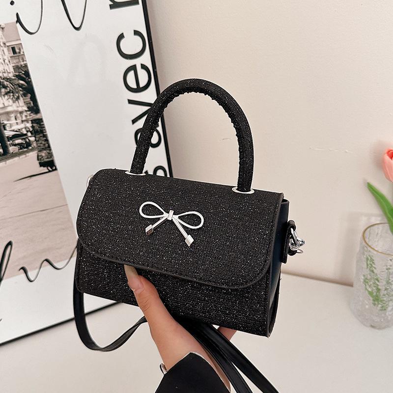 2025 New Bow Niche High Sense Foreign Simple High Value Single Shoulder Messenger Bag Temperament Small Square Bag Women
