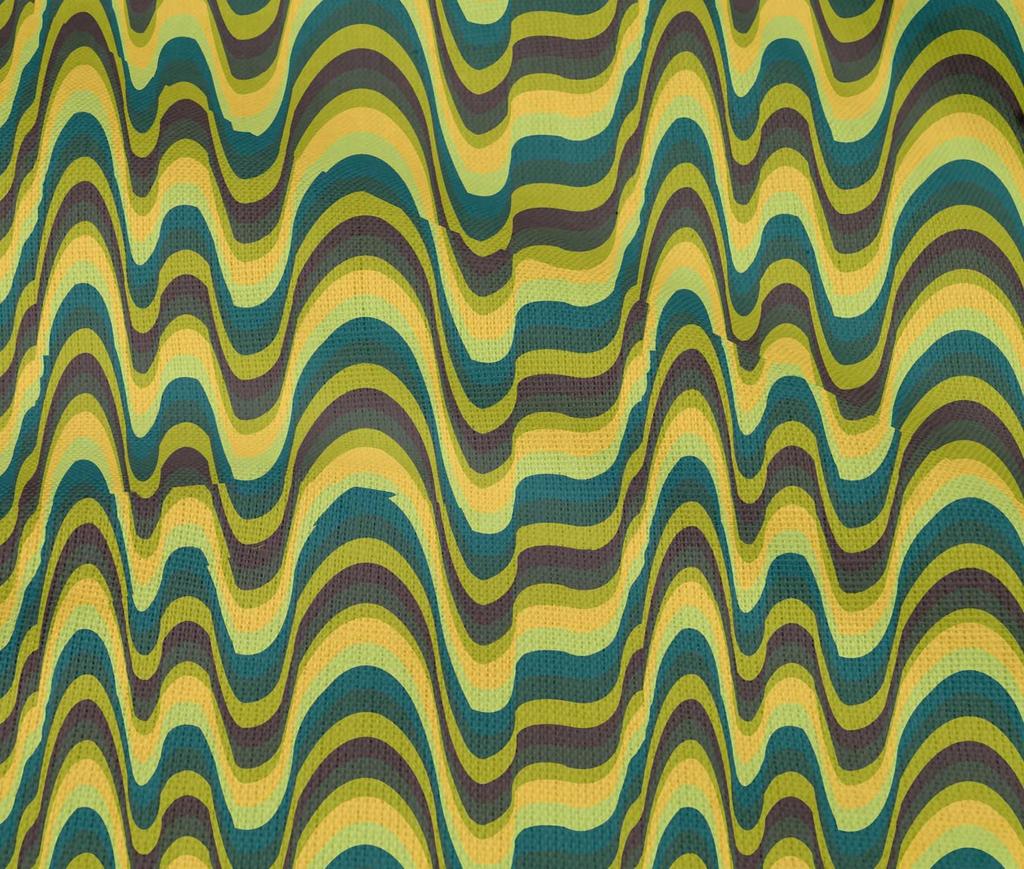 oneOone Cotton Flex Fabric Waves Flame Stitch Print Fabric By The Yard 40 Inch