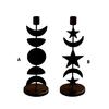 Black Pillar Candle Holder Iron Candlestick Sun Moon Star Metal Candle Stand for Weddings and Festival Table Decoration