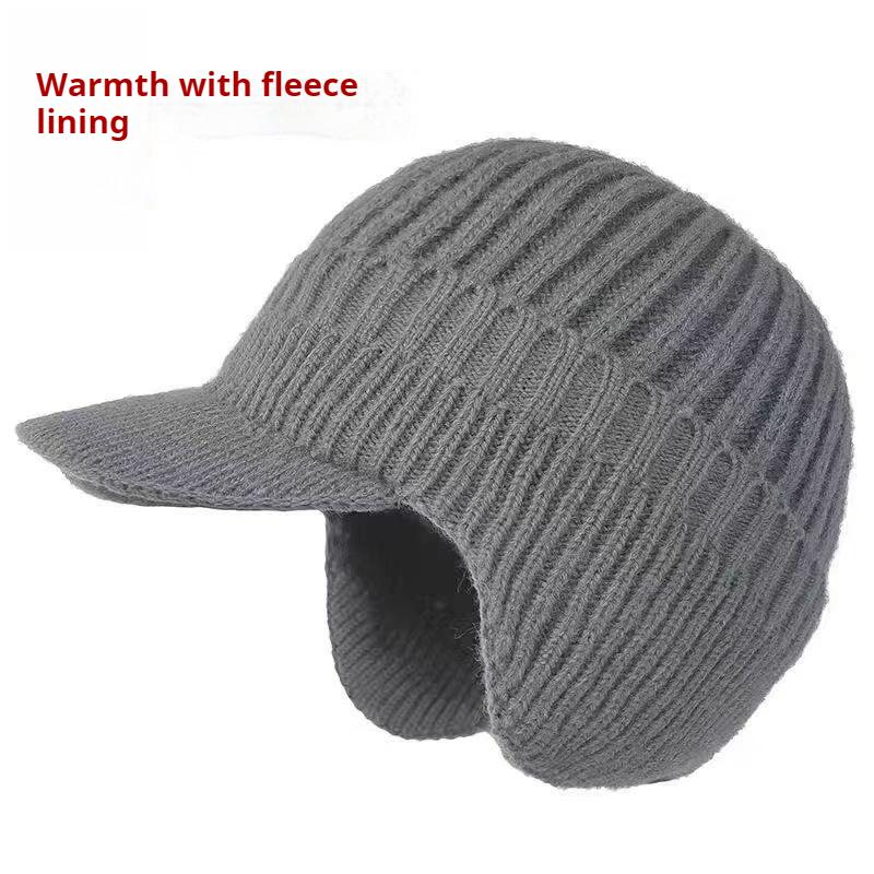 Winter Ear Flap Hat with Visor for Men and Women, Windproof Thermal Ski Cap for Outdoor Activities, Cold Weather Beanie with Ear Protection