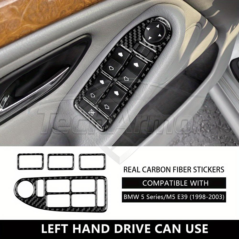 Carbon Fiber Window Control Panel Switch for BMW E39 1998-2003 LHD Black