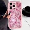 Pink Dollars Full-Coverage Banknote Design Silicone Phone Case For iPhone 16 15 14 13 12 11 Pro Max X XS XR 7 8 Plus Cover