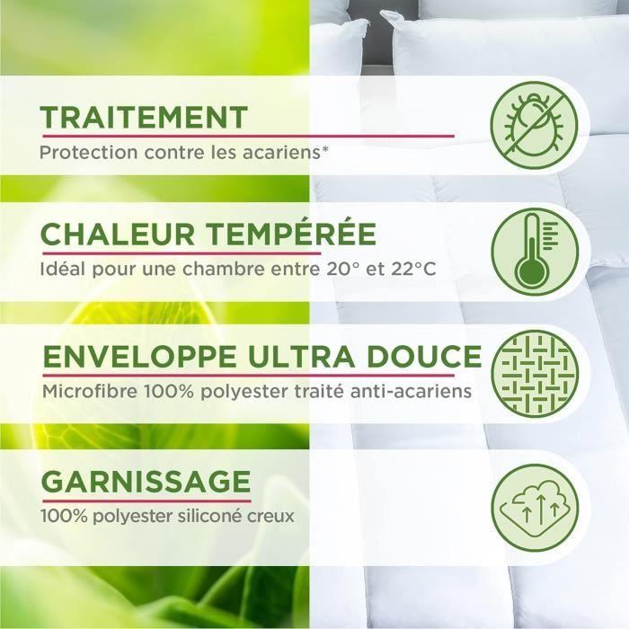 Couette - blanrêve - sérénité - tempérée 300g/m² - 240x220 - anti acarien - blanc
