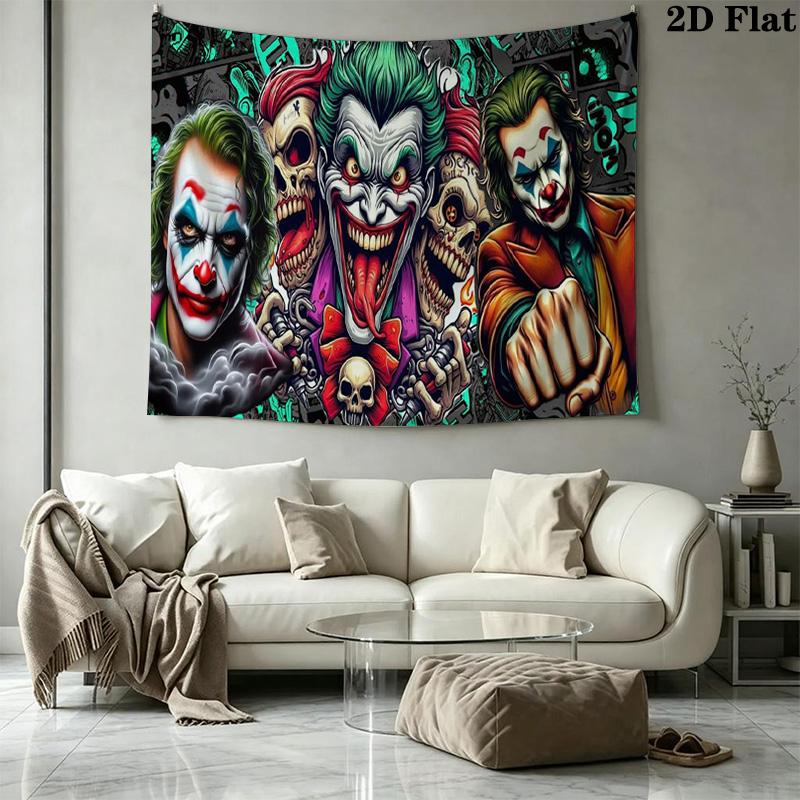 Clown joker Wall Tapestry Aesthetic Wall Hanging Printed Fabric Blanket Decorative Tapestries for Bedroom Living Room Home Decor