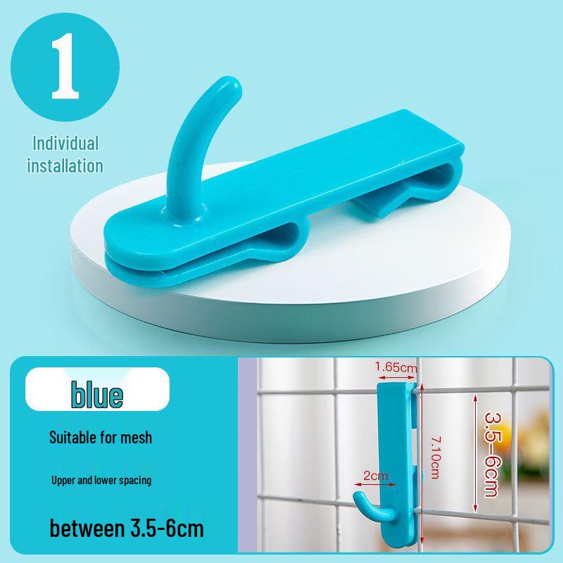 Nail-Free Grid Panel Hook for Wire Mesh Shelves - No-Drill Wall Storage Hooks for Kindergarten Display