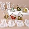 Cute Rabbit Silicone Candle Mold for Aromatherapy Easter Bunny Shape Gypsum Soap Car Mounted Incense Expanding Mold