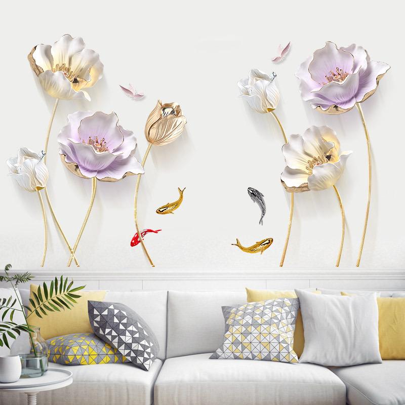 Self Adhesive Wallpaper Large Tulip Pattern Removable Decor for Bedroom Living Room Dormitory Home