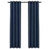 VidaXL Rideaux occultants Aspect lin avec œillets 2 pcs Bleu 140x245cm