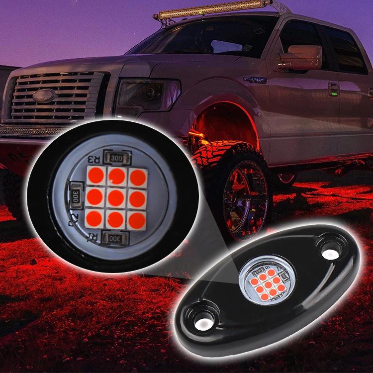 4/8Pods Universal 9LED Rock Light Flood Beam LED Light 4x4 For Jeep Wrangler Off-Road Under Wheel Light Led Neon Lights
