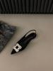 French flat-soled black bag head sandals fairy shoes 2026 new summer pointed rhinestone temperament single shoes women