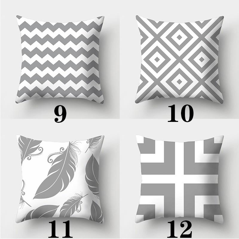 45cmX45cm Grey Series Pillowcase Square Sofa  Striped Plaid Cushion Cover