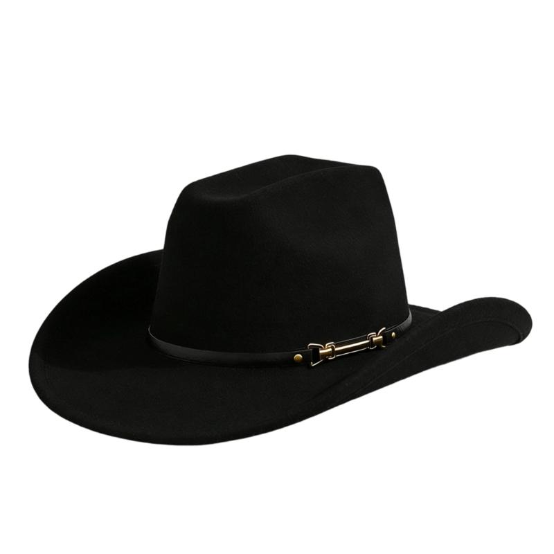 Windproof Cowboy Cap with PU Hat Belt and Wide Brims Design for Enhancing Sun Protections In Outdoor Activity Essential