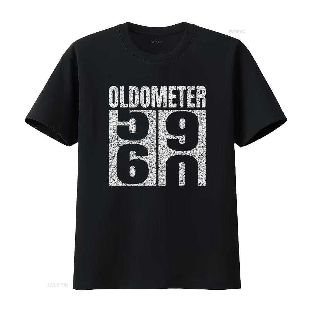 60th Birthday Oldometer 59 60 Vintage Funny s Mens T Shirt Black XL vintage Washed Slightly Versatile Top For Everyday Wear