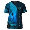 T-shirt da Subacquea con Stampa Integrale per Uomo Donna Estate Manica Corta Magliette Oversize Abbigliamento Magliette Club di Subacquea Uomo
