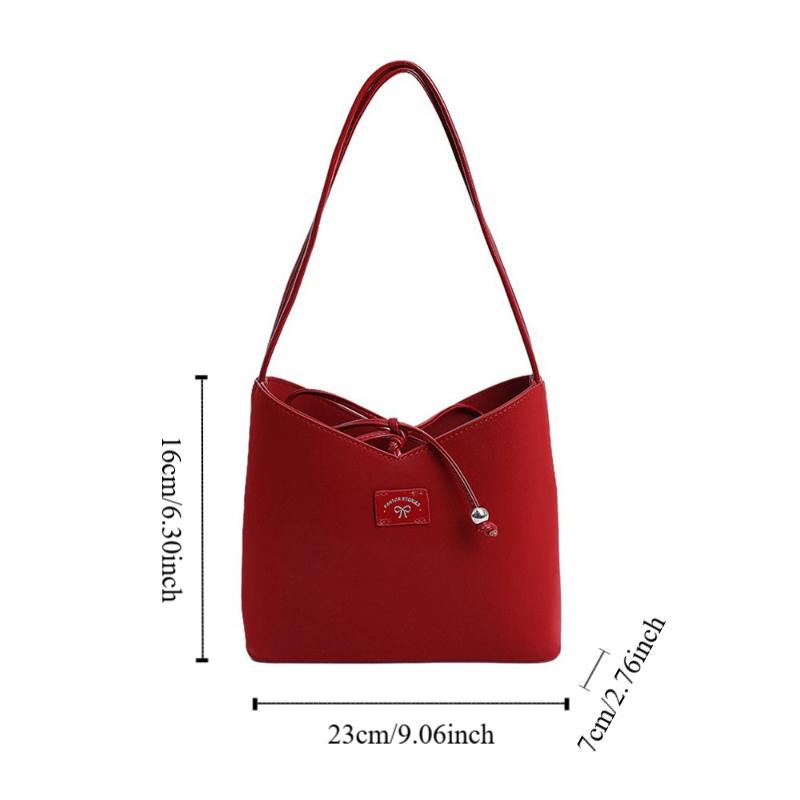 Korean Bow Bucket Bag Y2k Shoulder Bag Casual Bowknot Armpit Bag Girls