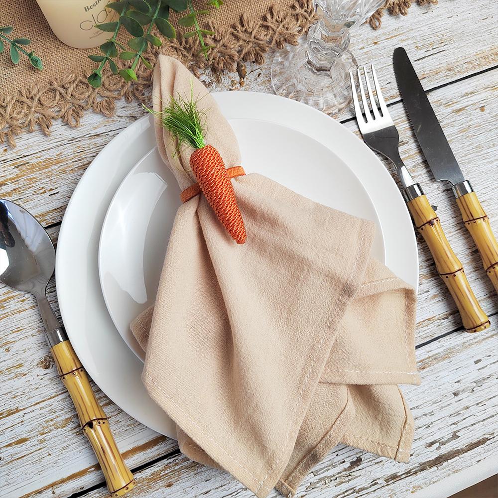 Tischdecken-Servietten mit gesäumten Kanten Stoffservietten 100% Rohbaumwolle Falten nach dem Waschen Großartig für Küche Hochzeit Deko