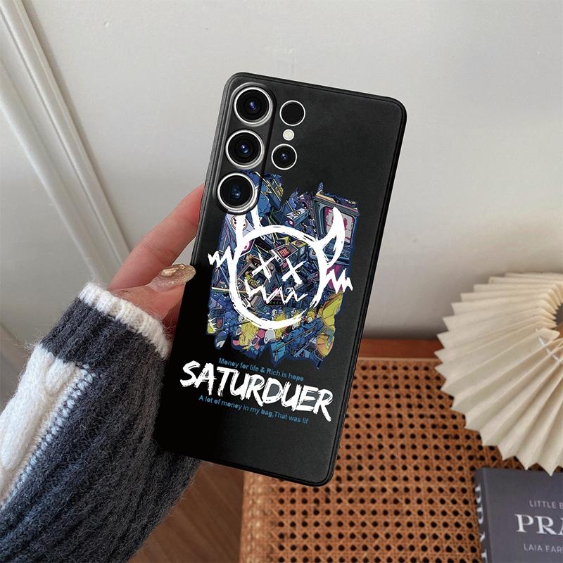 Graffiti Emoticons Patterned Soft Silicone Black Case For Xiaomi Redmi Note 13 Pro 13C Samsung A55 A35 S24 iPhone Camera Protective Shockproof Cover