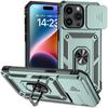 Apple 15Pro Etui na Telefon Stojak Pierścieniowy Przesuwane Okienko 13ProMax Magnetyczny Stojak Pokrowiec Ochronny