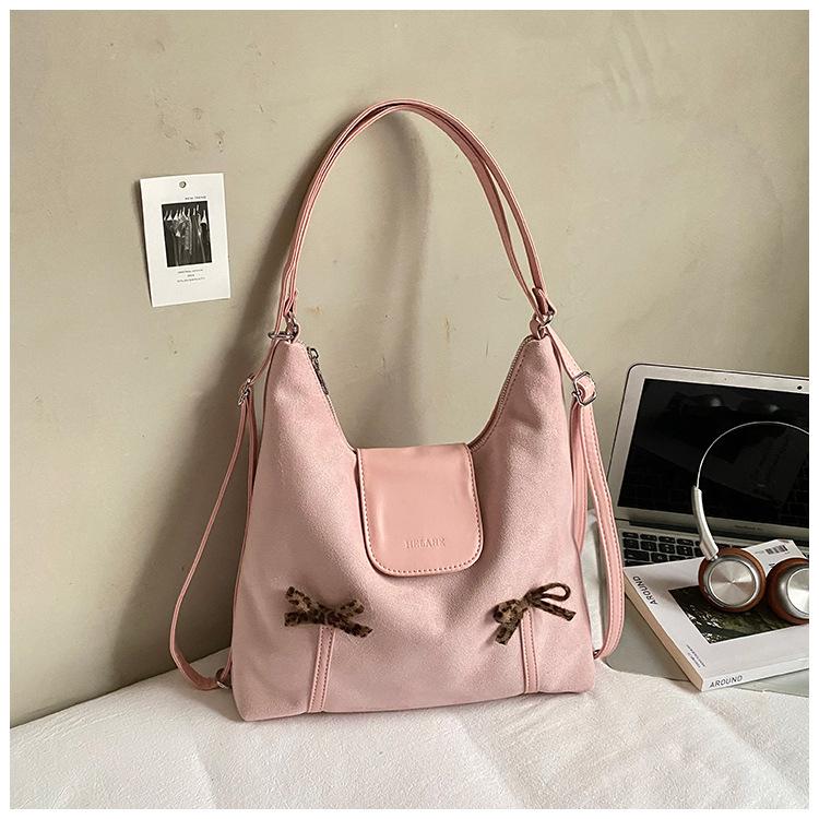Large Capacity Double Shoulder Bag Women's Autumn 2025 New Fashion Retro Commuter Bag Single Shoulder Messenger Bag Tote Bag