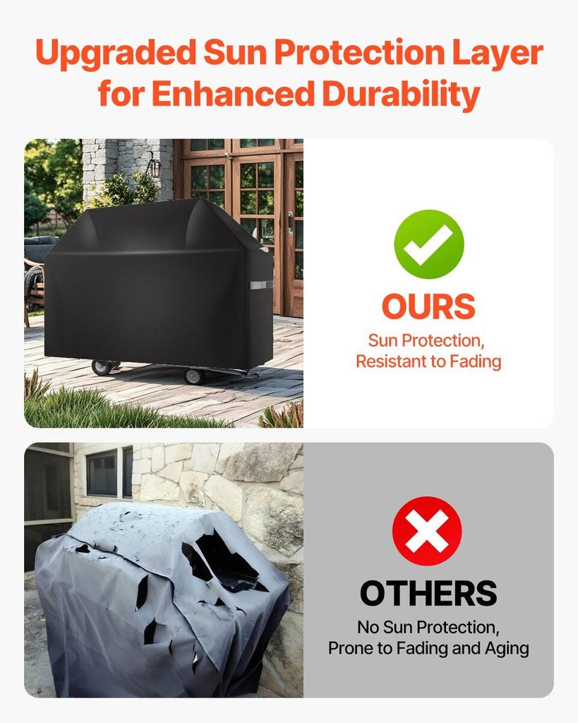 48 Inch Grill Cover Heavy Duty BBQ Gas Grill Cover Outdoor Waterproof