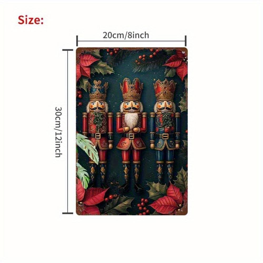 Christmas Nutcracker Tin Wall Art Decoration - For Bedroom/Bar/Garage/Garden, Holiday Art, Bar Owner Gift