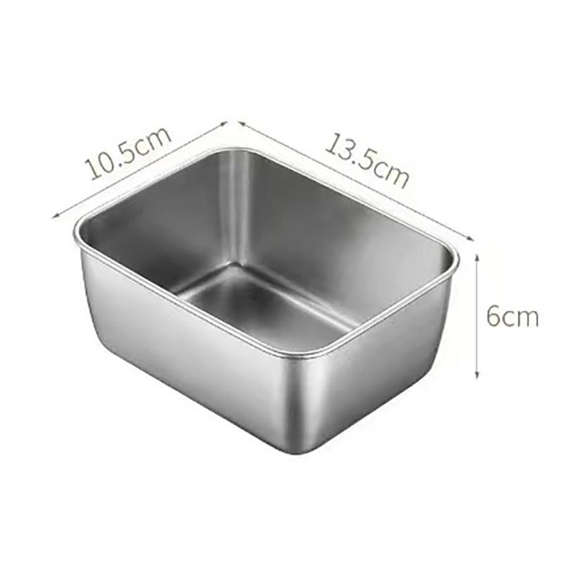 1Pc Stainless Steel Refrigerator Food Storage Box With Plastic Lid Prepare Food Freshness Preservation Box Picnic Box