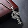 Men's Necklace Entangled Dragon Cross Pendant Hip-hop Punk Style Copper Color Stainless Steel Box Chain Vintage Jewelry Gifts