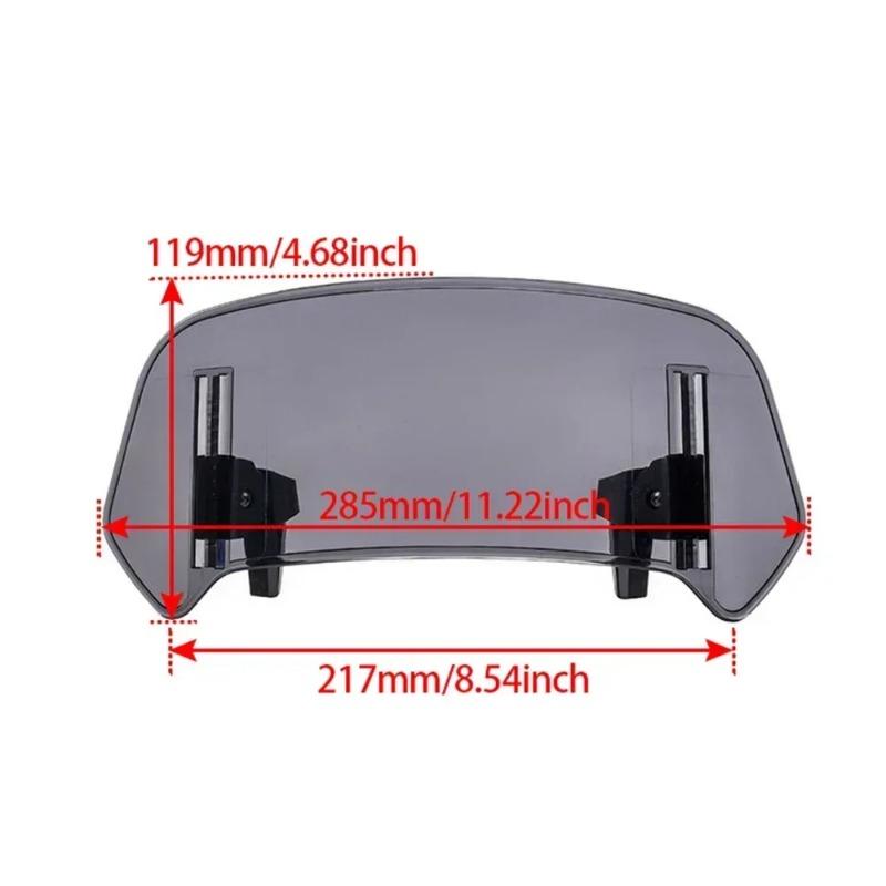 For Universal Adjustable Spoiler Clamp-On Windscreen Deflector Motorcycle Windshield Extension