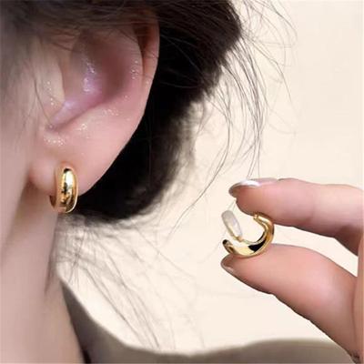 Gold Color Round Earrings for Women Earcuff Women No Pierced C Shape Geometric Earclip Ear Bone Clip Punk Jewelry