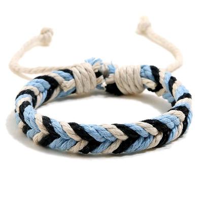Braccialetto Intrecciato Etnico Colorato Fatto a Mano: Cotone e Lino Freschi in Stile Coreano per Coppie e Studenti