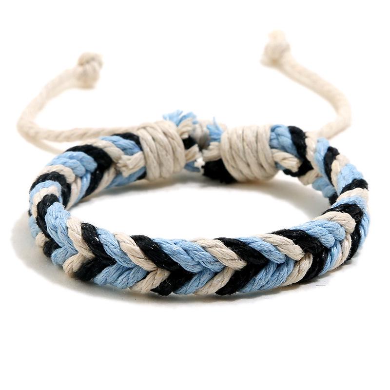 Colorful Ethnic Handmade Woven Bracelet: Korean-Style Fresh Cotton & Linen for Couples and Students