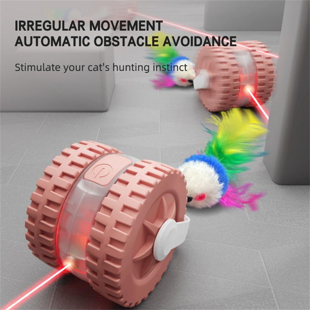 Electronic Automatic Cat Ball Toy With Mouse Tail Interactive Cat Teaser Ball  Holiday Pet Gift